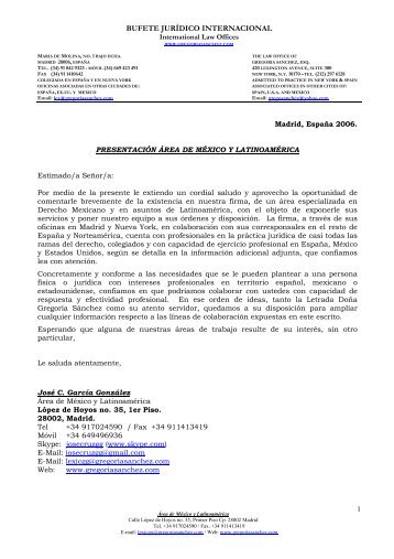 bufete jurídico internacional - Cámara Oficial Española de Comercio ...