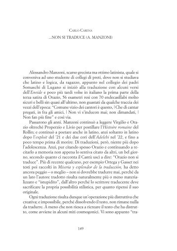 Alessandro Manzoni, scarso grecista ma ottimo latinista, quale si ...