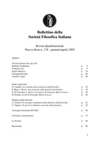 BOLLETTINO 178 - Società Filosofica Italiana