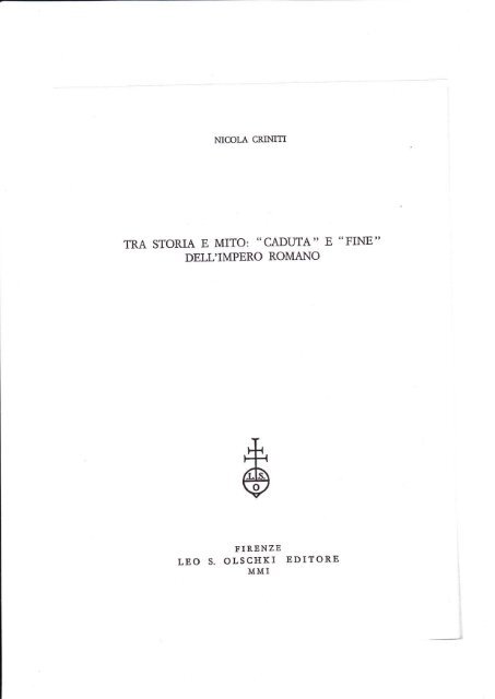 "caduta" e "fine" dell'impero romano in