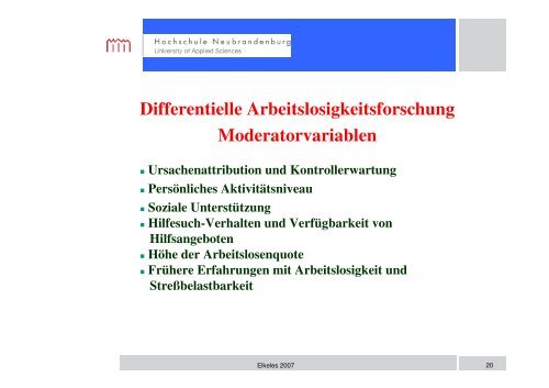 Vortrag Prof. Dr. Thomas Elkeles - Werkstatt Frankfurt eV