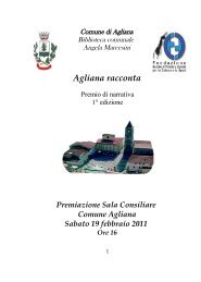 Agliana racconta 1^ edizione - Comune di Agliana