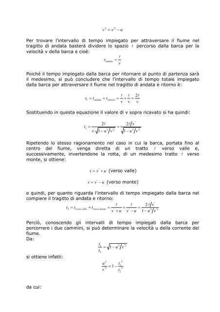 IL MOTO RELATIVO - Liceo Scientifico Galilei