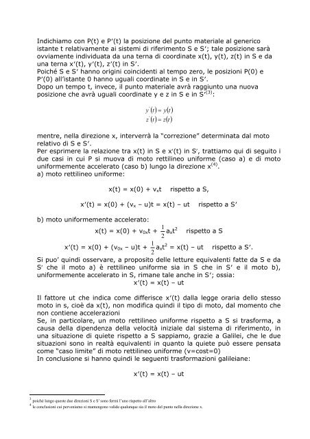 IL MOTO RELATIVO - Liceo Scientifico Galilei