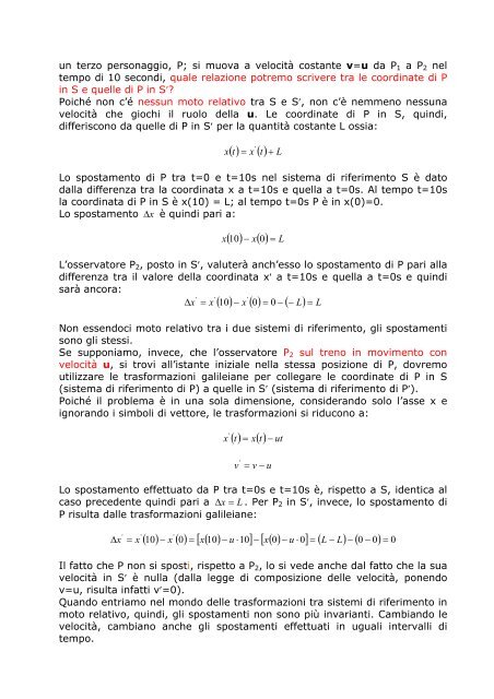 IL MOTO RELATIVO - Liceo Scientifico Galilei