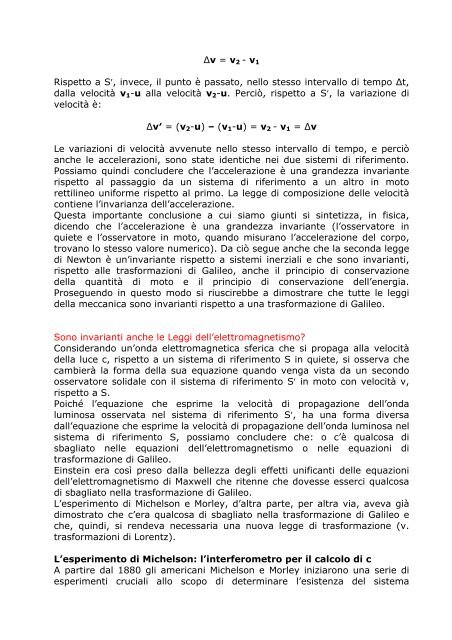 IL MOTO RELATIVO - Liceo Scientifico Galilei