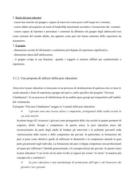 IL PERCORSO DI PEER EDUCATION - Docente.unicas.it
