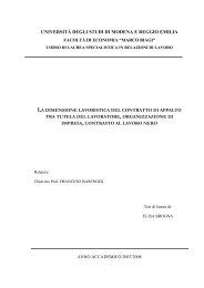 Tesi - Appalto e lavoro irregolare - DPL Modena