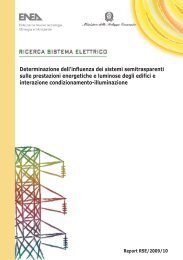 Determinazione dell'influenza dei sistemi semitrasparenti ... - Enea