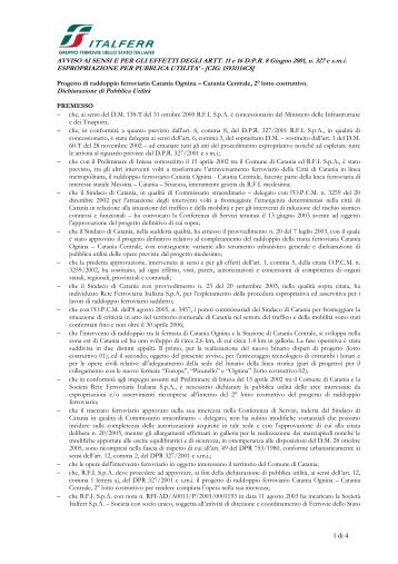 Catania Centrale, 2° lotto costruttivo. (.pdf 162 KB) - Italferr
