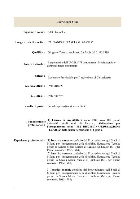 Curriculum Vitae Pilato Gesualda.pdf - Regione Siciliana