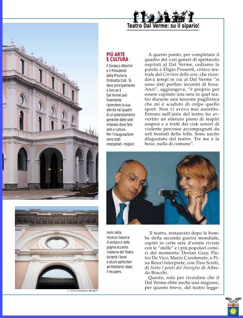 TEATRO DAL VERME: SU IL SIPARIO! - Provincia di Milano