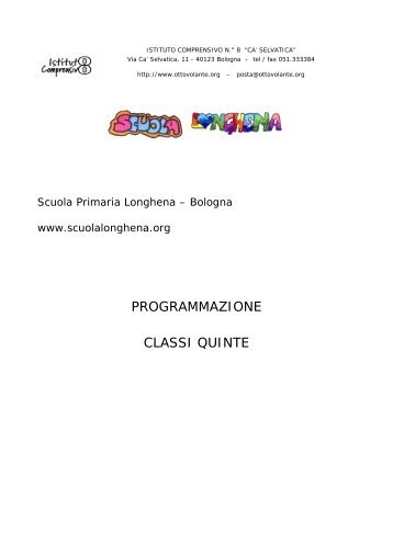 PROGRAMMAZIONE CLASSI QUINTE - Scuola Primaria Longhena