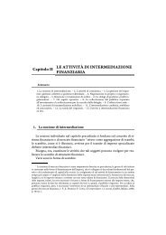 Capitolo II LE ATTIVITÀ DI INTERMEDIAZIONE FINANZIARIA