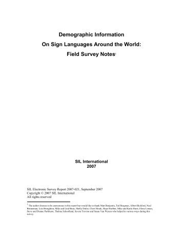 Demographic information on sign languages ... - SIL International