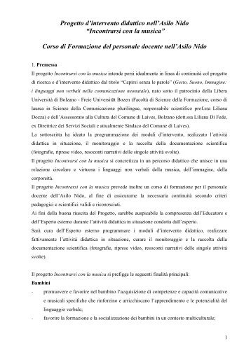 Progetto Chiara Sintoni per nidi di note