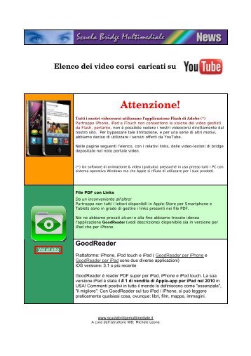 Corsi di bridge della Scuola Bridge Multimedilae in YouTube