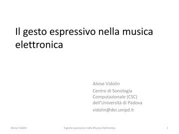 Il gesto espressivo nella musica elettronica - Villacontarini.com