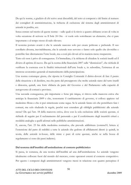 La governance nei servizi pubblici locali - Confservizi Cispel Toscana