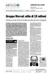 Gruppo Morval: utile di 15 milioni - SECA