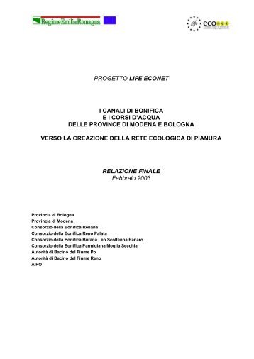 Progetto Life ECOnet - Ambiente - Regione Emilia-Romagna