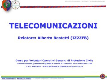 Trasmissioni radio - Associazione Nazionale Carabinieri Brugherio