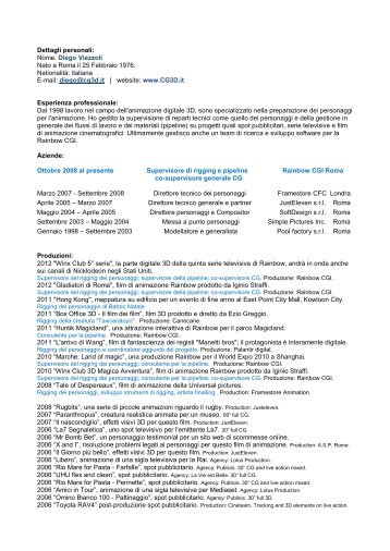 Curriculum Vitae - CG3D