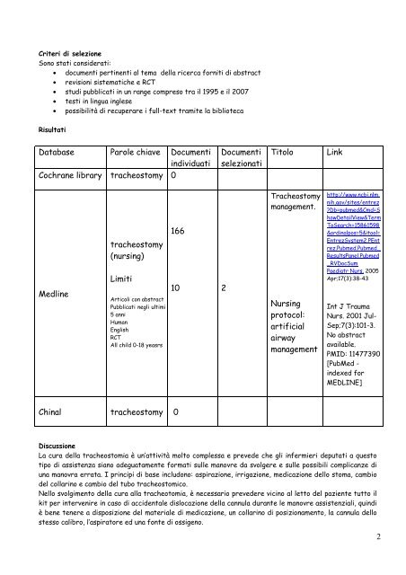 Come si gestisce la tracheostomia nel bambino - Evidence-Based ...