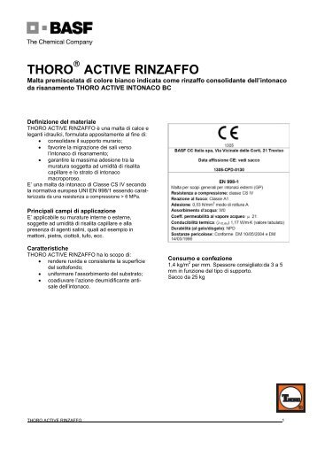 thoro active rinzaffo - BASF Construction Chemicals Italia S.p.A.
