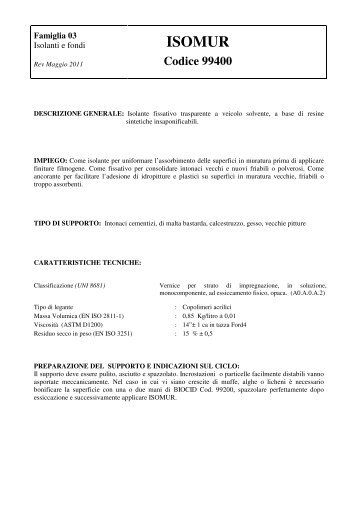 Scheda tecnica - Colorificio PAULIN