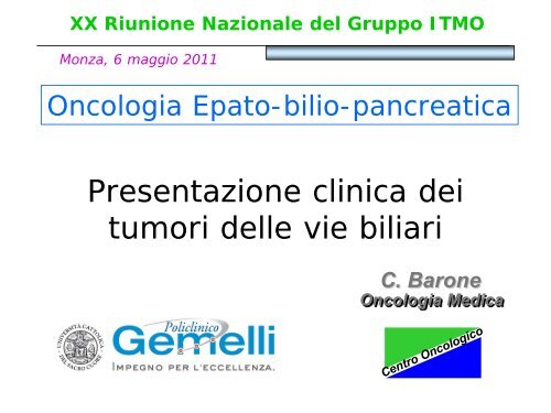 Presentazione clinica dei tumori delle vie biliari - ITMO