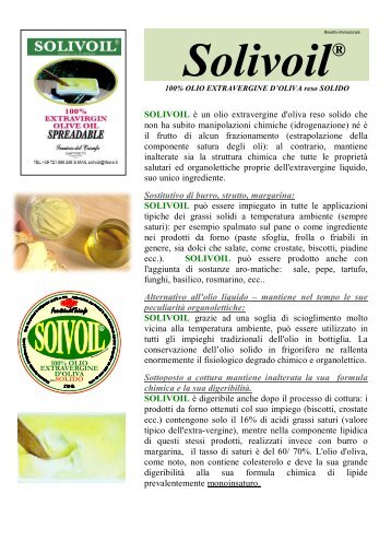 scheda olio solido "solivoil" - FRANTOIO DEL TRIONFO