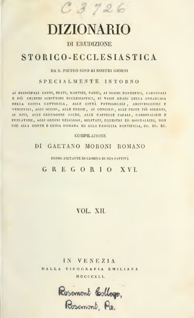 Dizionario di erudizione storico-ecclesiastica 12.pdf - Bibliotheca ...