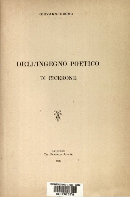 Dell'ingegno poetico di Cicerone.pdf - EleA@UniSA