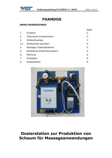 Bedienungsanleitung - WDT Werner Dosiertechnik