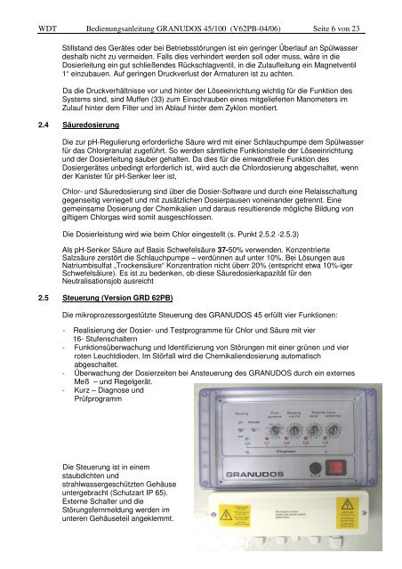 Bedienungsanleitung - WDT Werner Dosiertechnik