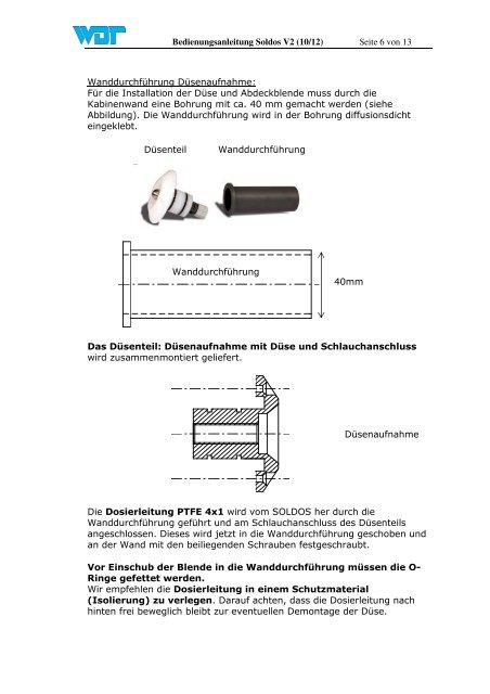 Bedienungsanleitung - Werner Dosiertechnik