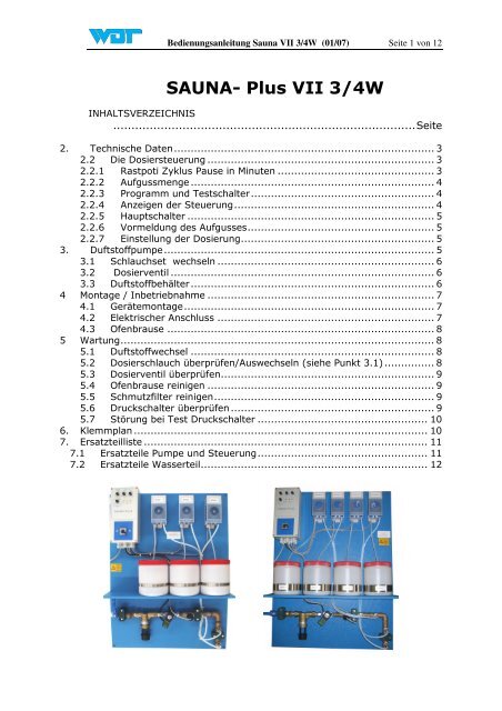 Bedienungsanleitung - Werner Dosiertechnik