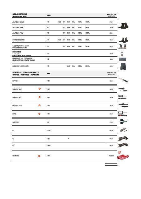 FUCILI ELASTICO SLING GUNS REF. MSRP 2013 SEK ... - aquafun