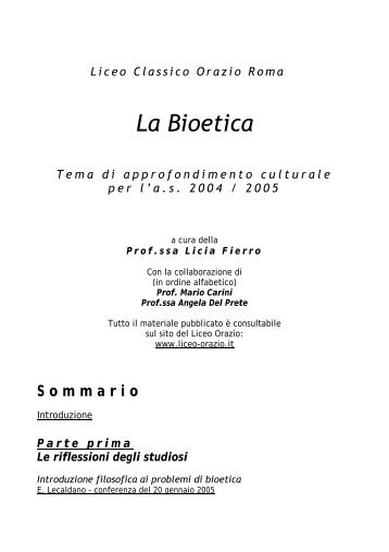 Relazione Bioetica.pdf - Liceo Ginnasio Statale Orazio di Roma