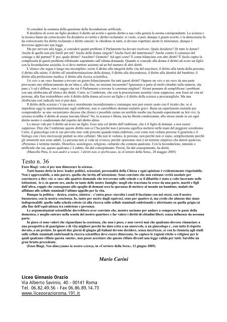 Relazione Bioetica.pdf - Liceo Ginnasio Statale Orazio di Roma