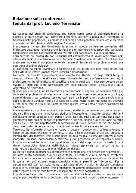 Relazione Bioetica.pdf - Liceo Ginnasio Statale Orazio di Roma