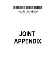 Joint Appendix One