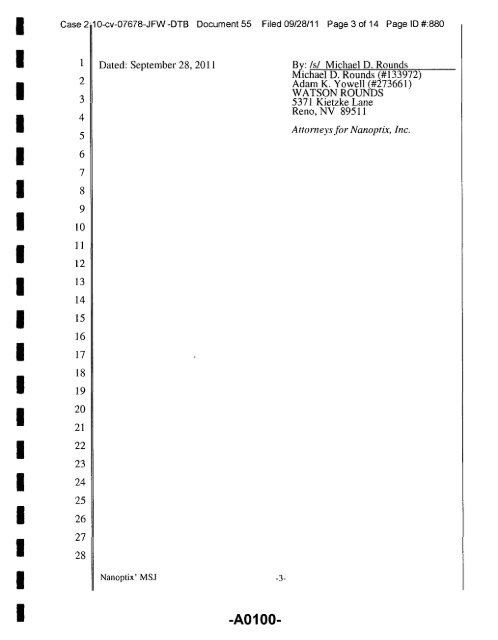 Joint Appendix One