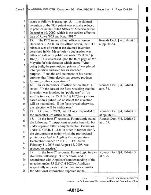 Joint Appendix One