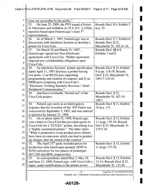 Joint Appendix One