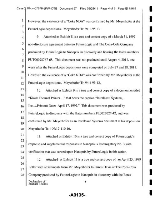 Joint Appendix One