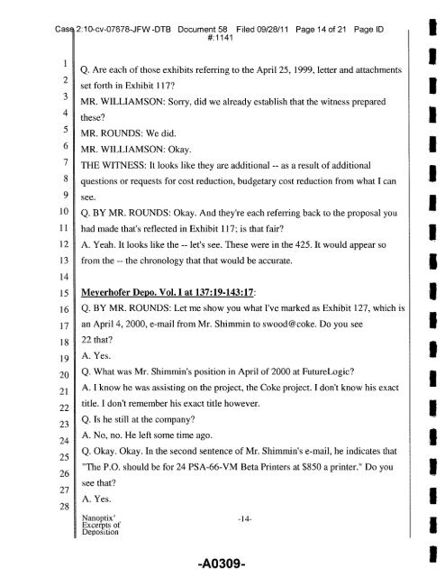 Joint Appendix One