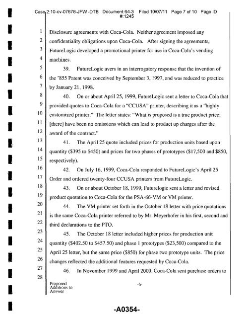 Joint Appendix One