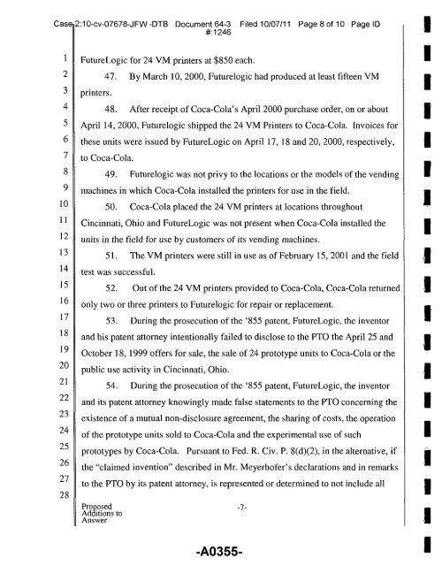 Joint Appendix One